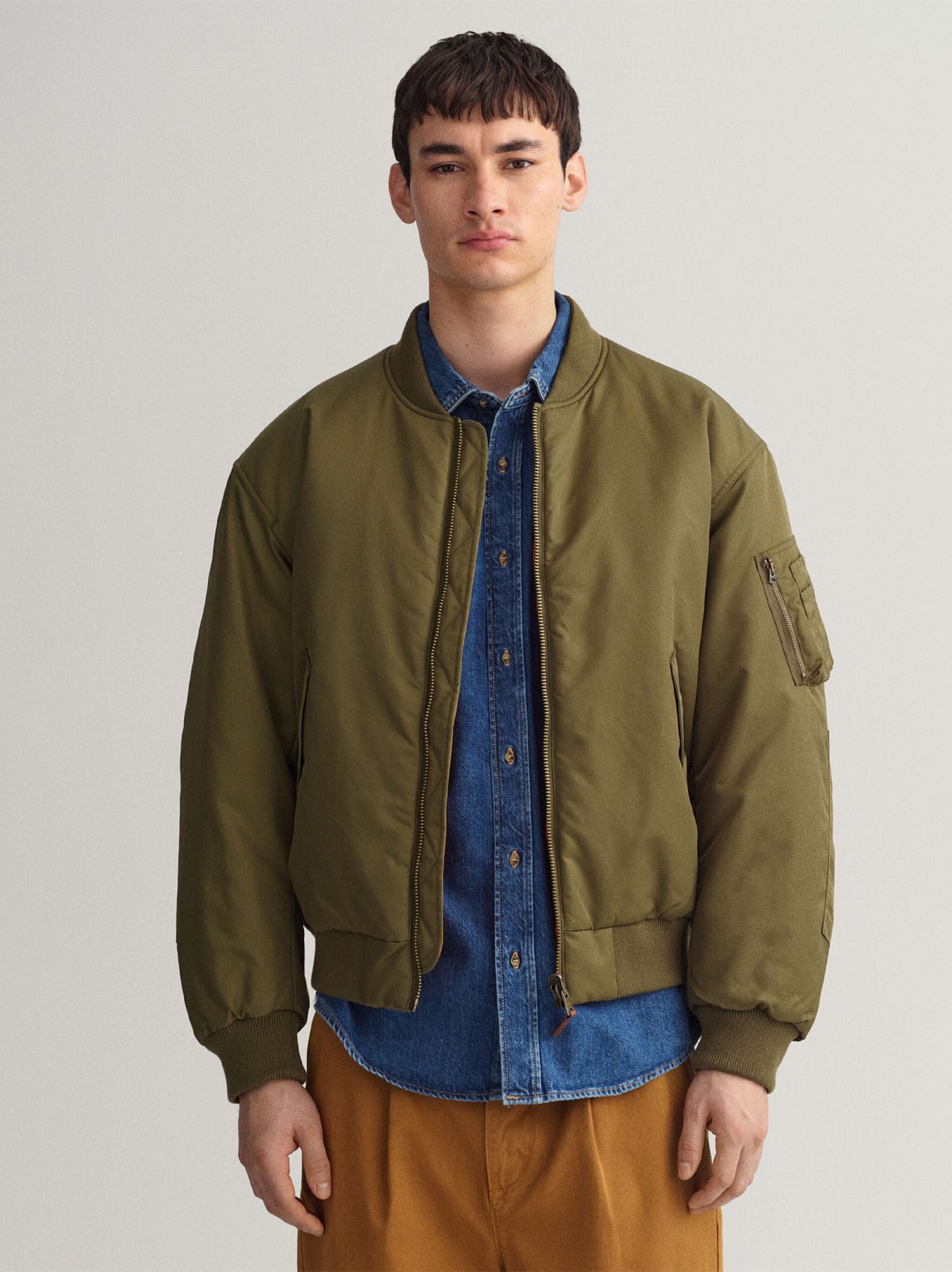 Mens Hunter Green Reversible Bomber Jacket