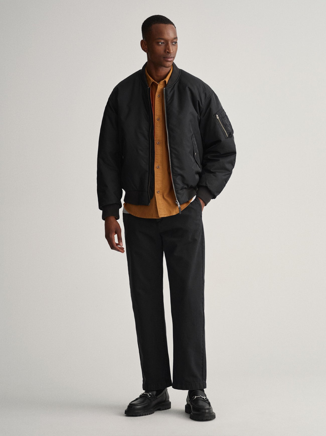 Mens Black Reversible Bomber Jacket