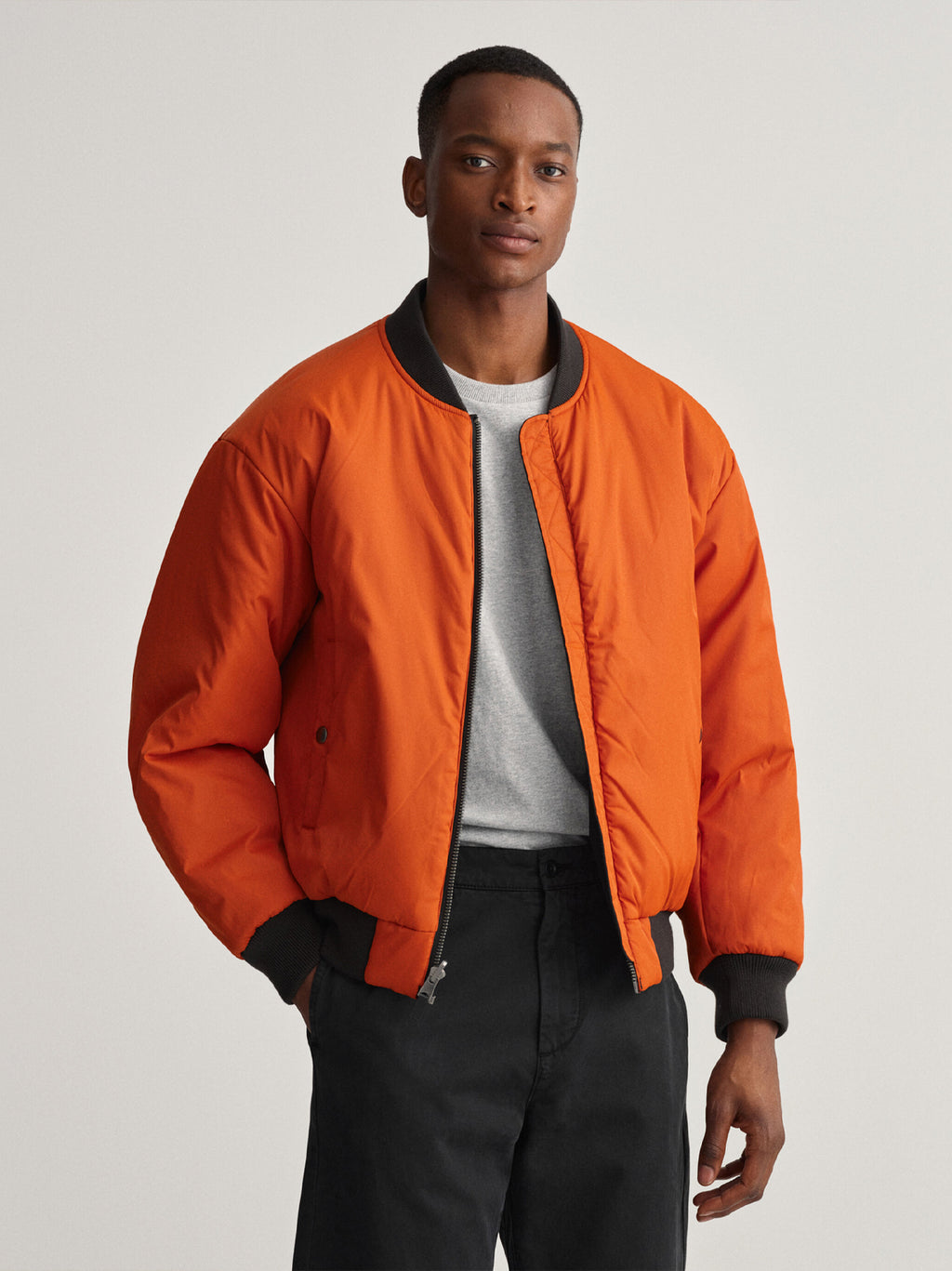 Mens Black Reversible Bomber Jacket