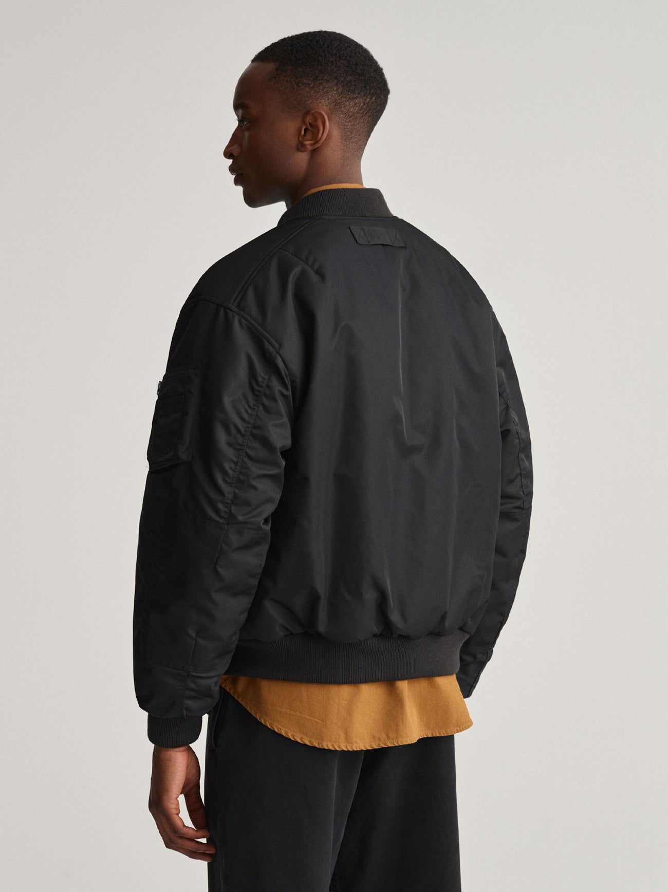 Mens Black Reversible Bomber Jacket