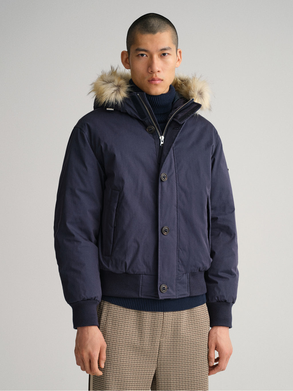 Mens Evening Blue Short Winter Parka