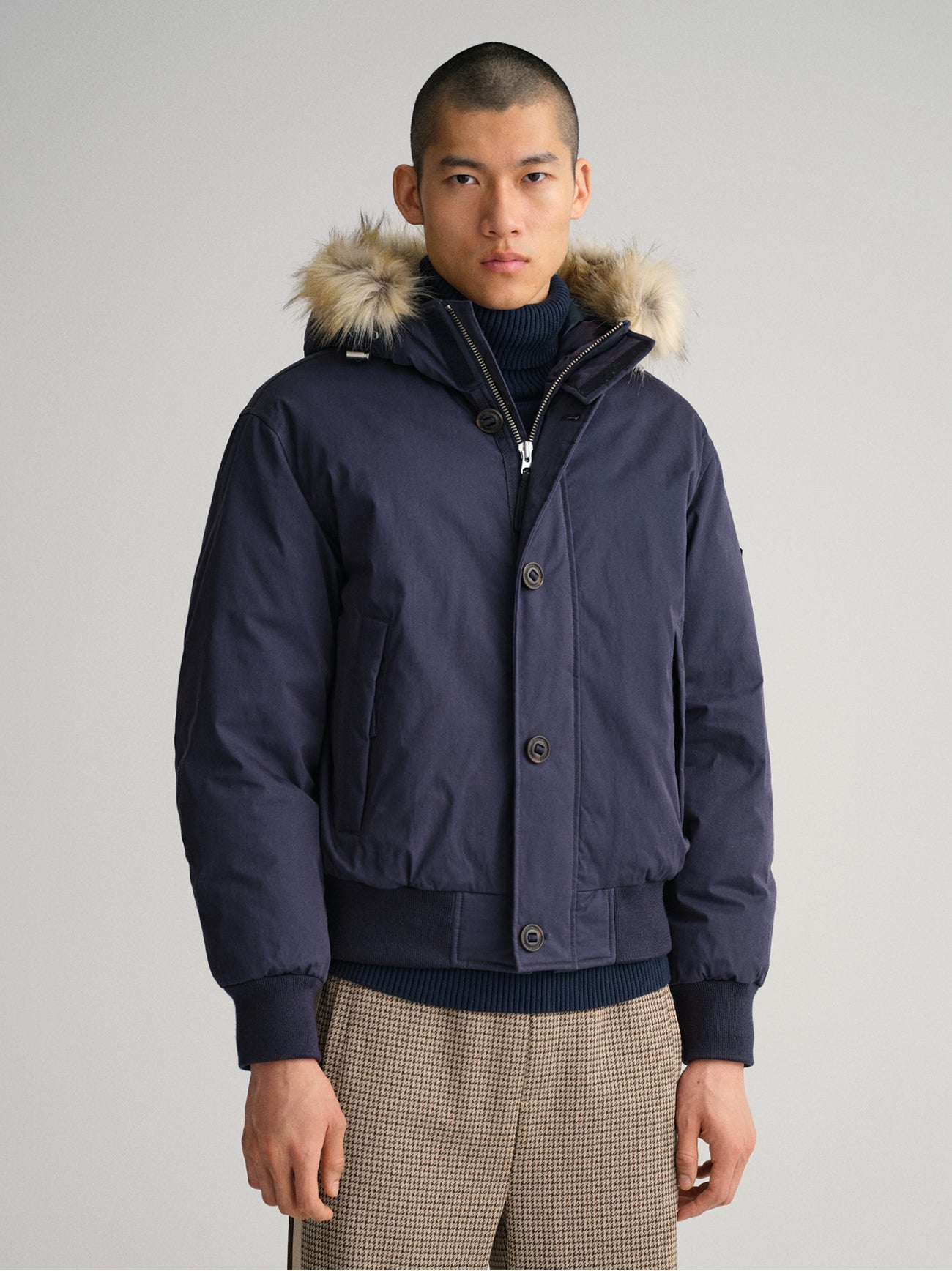 Mens Evening Blue Short Winter Parka
