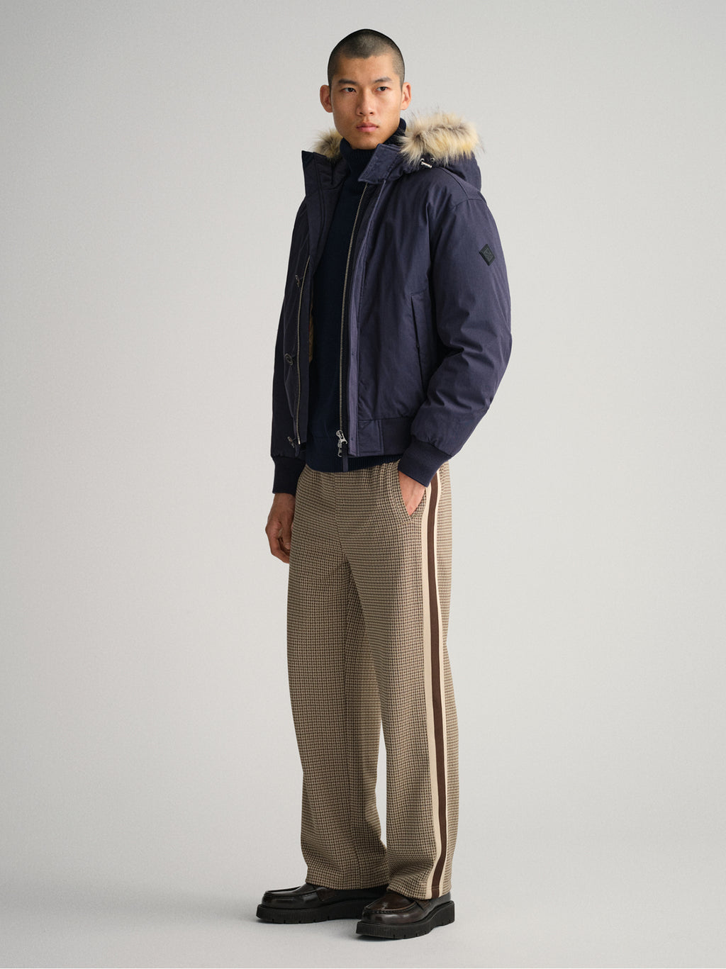 Mens Evening Blue Short Winter Parka