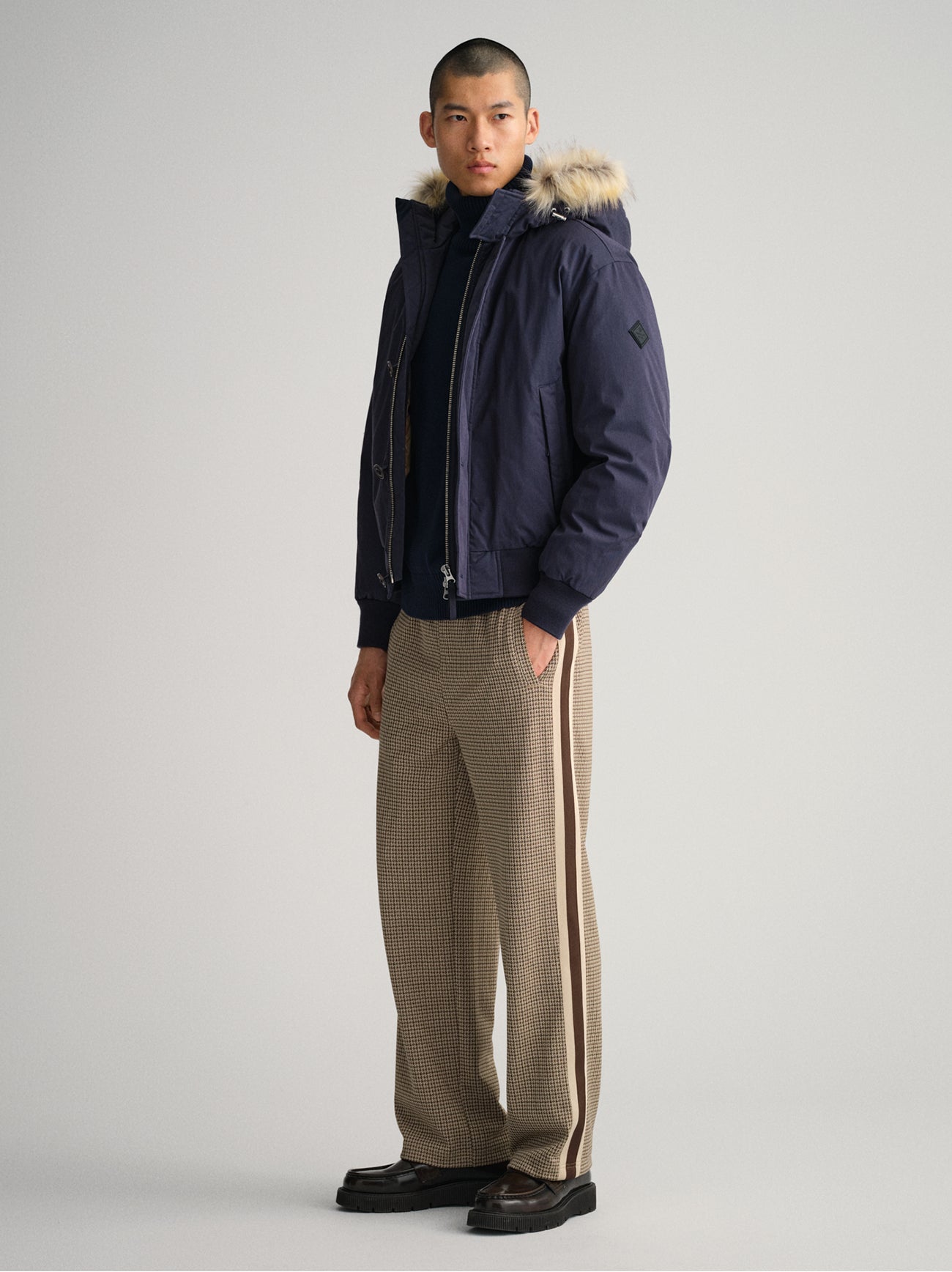 Mens Evening Blue Short Winter Parka