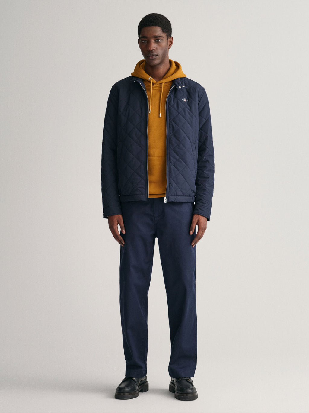 Mens Evening Blue Quilted Windcheater Jacket