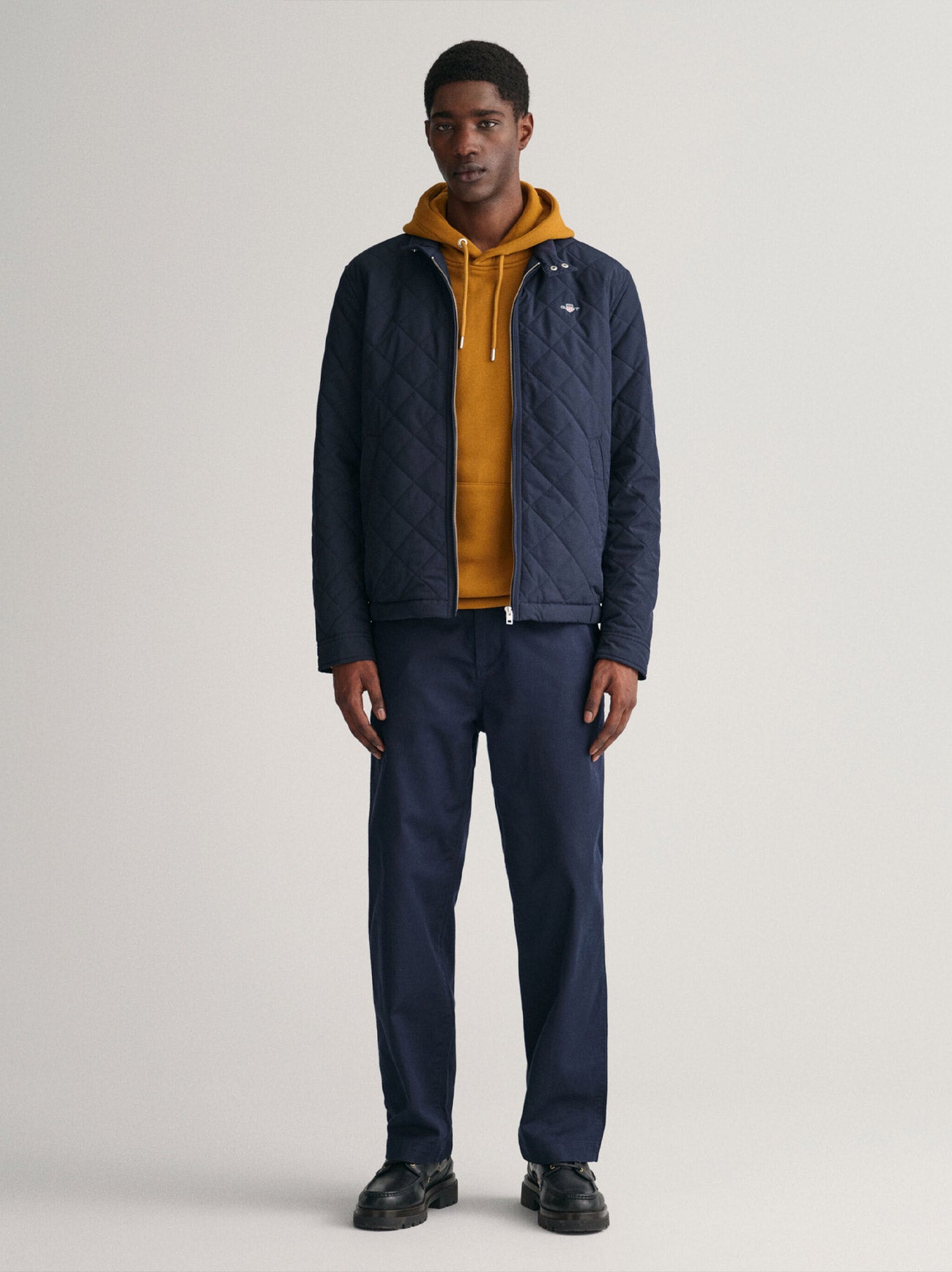 Mens Evening Blue Quilted Windcheater Jacket