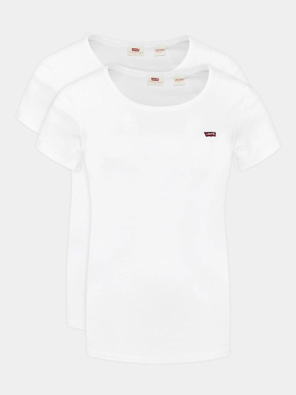 Womens White & White 2 Pack Crew Neck T-Shirt