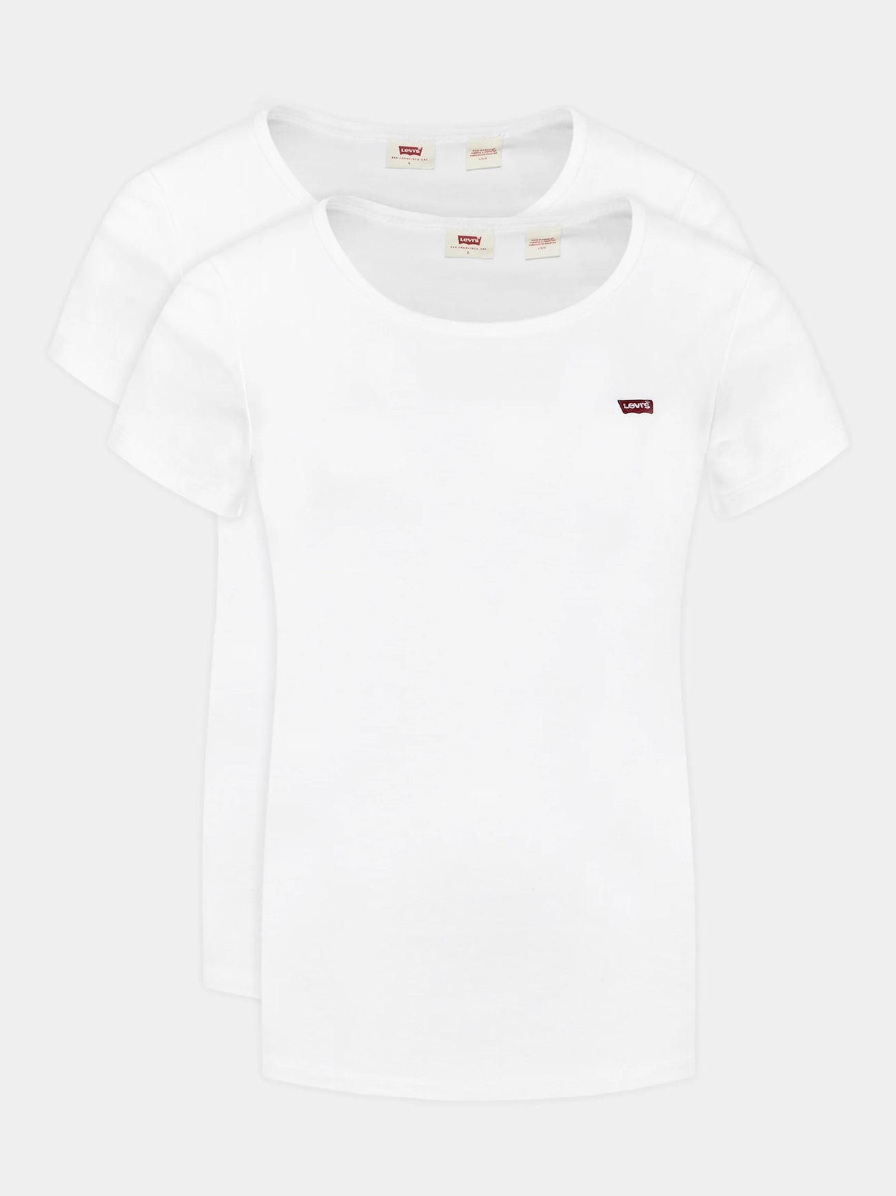 Womens White & White 2 Pack Crew Neck T-Shirt