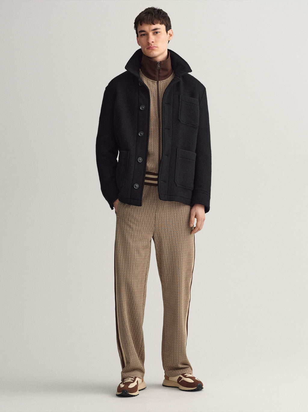 Mens Black Short Wool Jacket