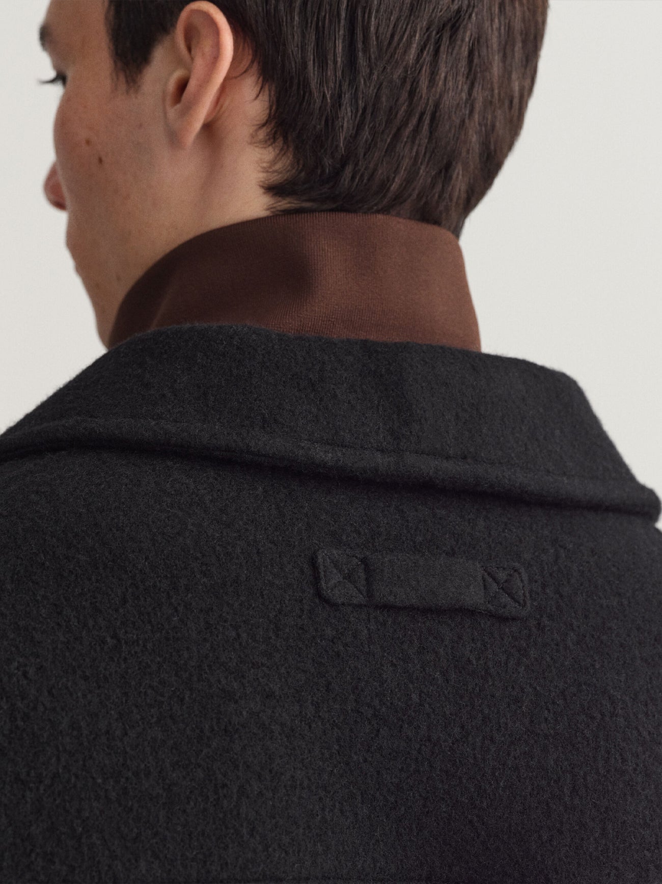 Mens Black Short Wool Jacket