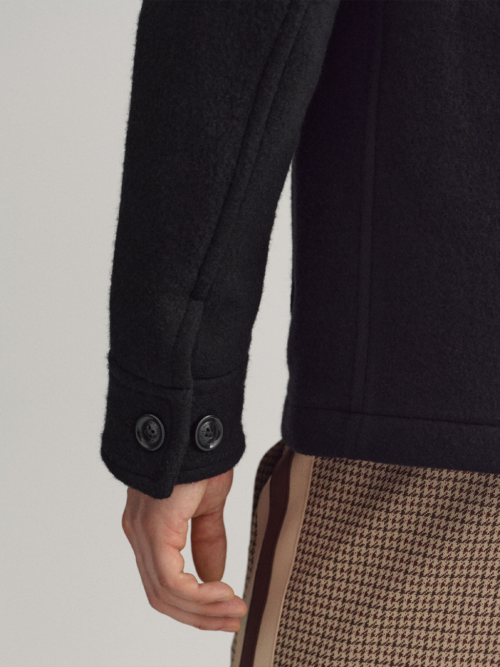 Mens Black Short Wool Jacket