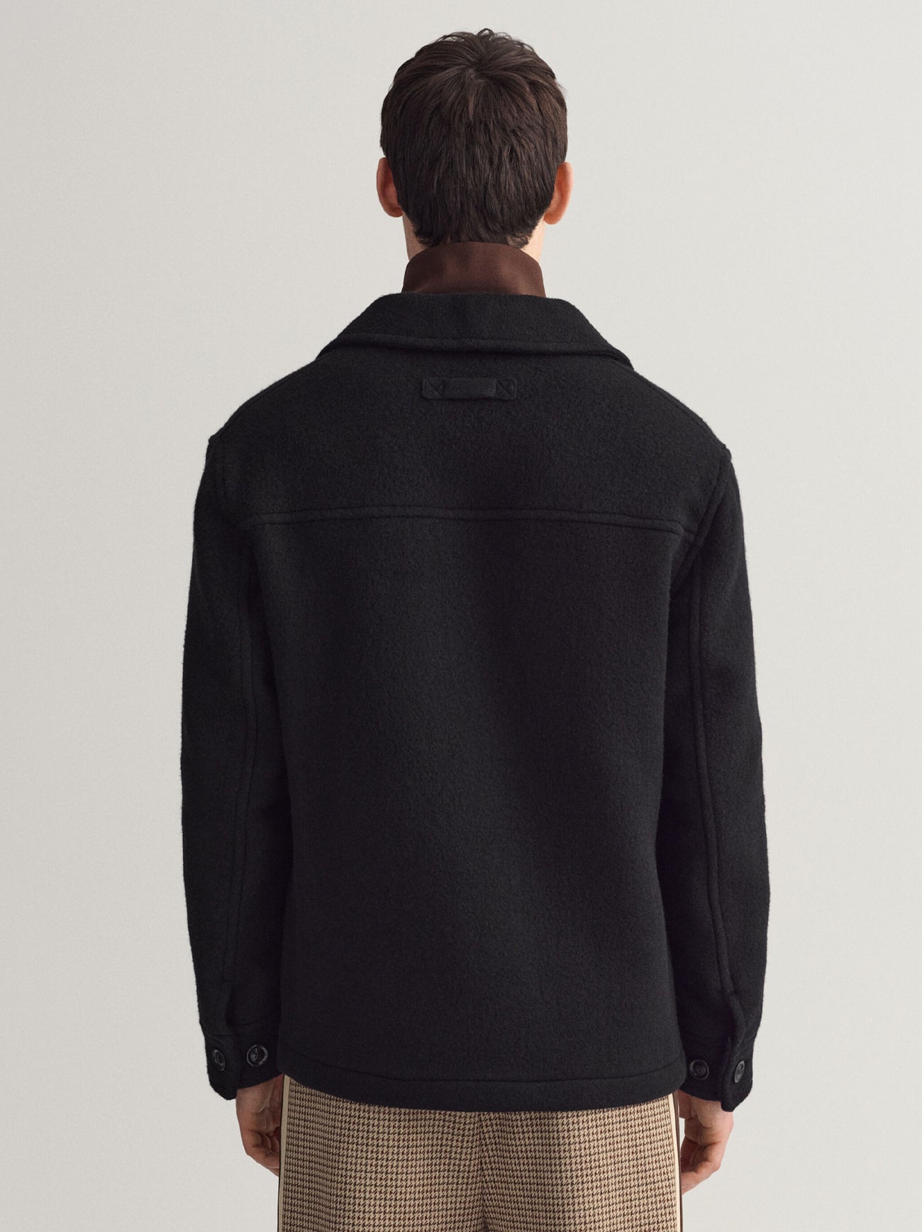 Mens Black Short Wool Jacket