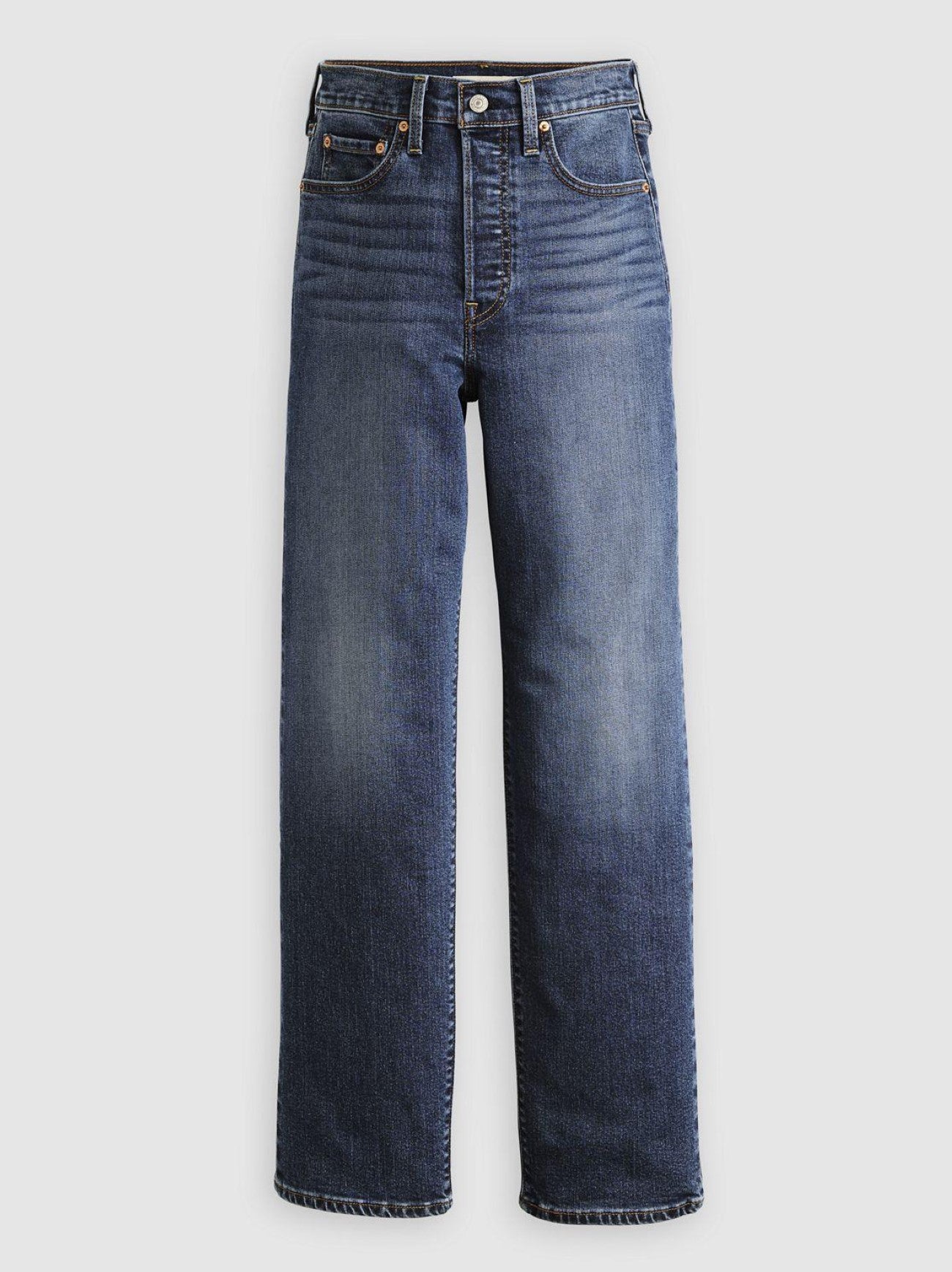 Womens Indifferent Indigo Ribcage Full Length Jean