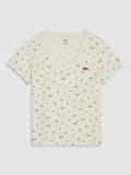 Womens Lou Ditsy Floralv4 Egret Perfect -Neck T-Shirt