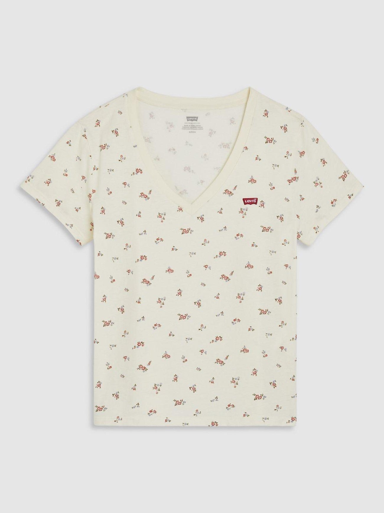 Womens Lou Ditsy Floralv4 Egret Perfect -Neck T-Shirt