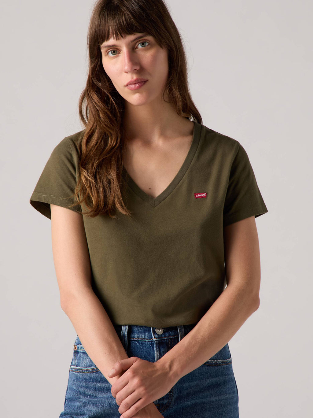 Womens Olive Night Perfect -Neck T-Shirt