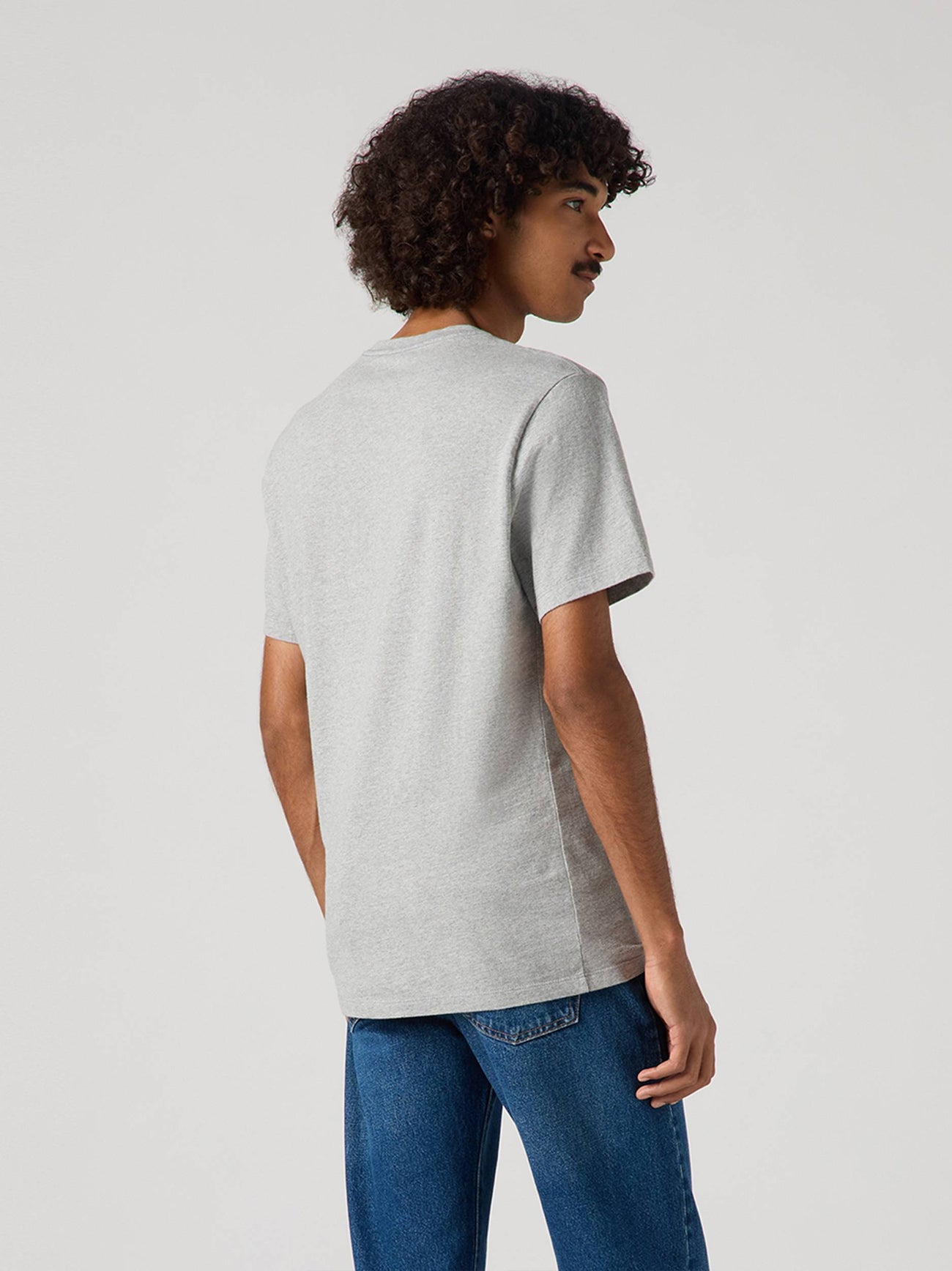Mens Mid Tone Grey Heather Original -Neck Top