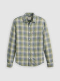 Mens Nolan Plaid Sage Sunset 1 Pocket Standard Shirt