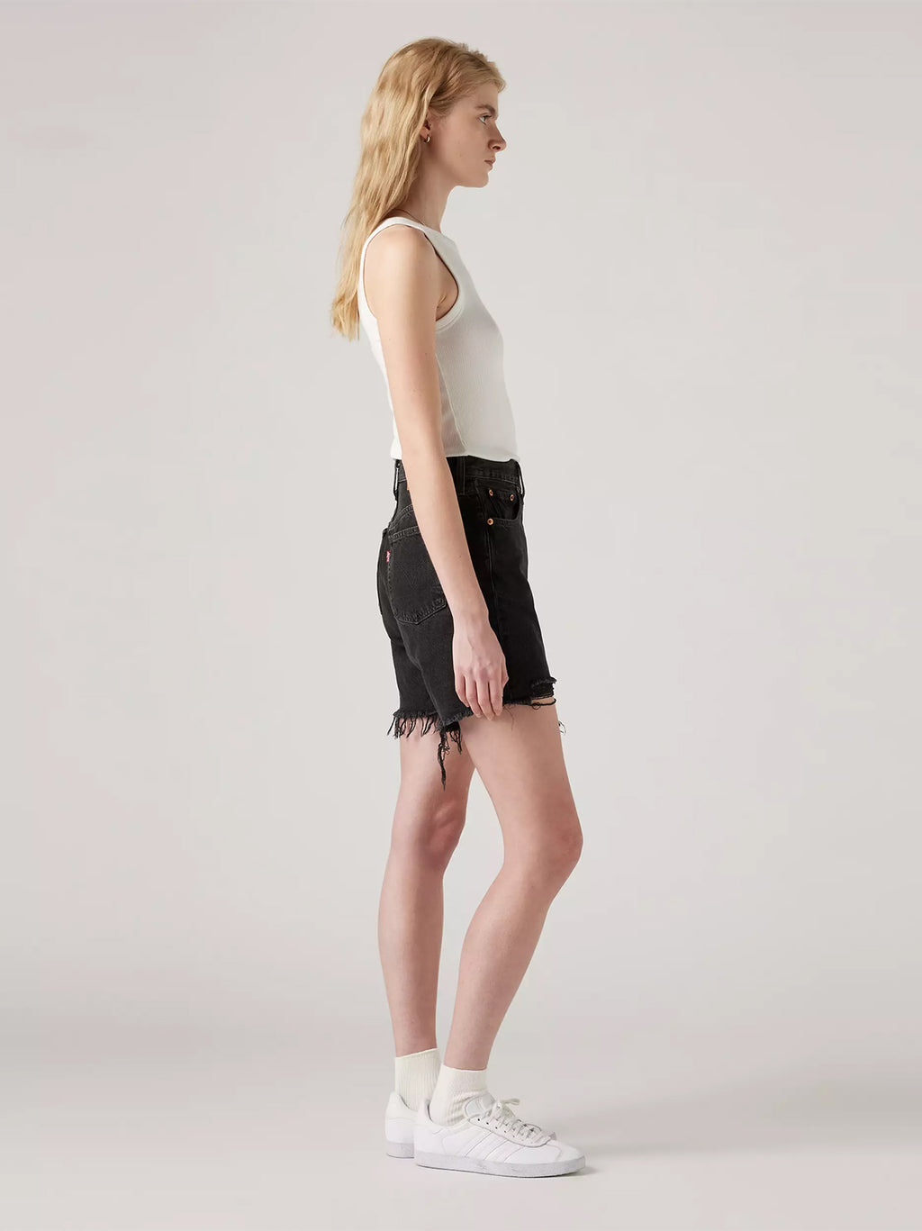 Womens Lunar Black 501 Mid Thigh Short