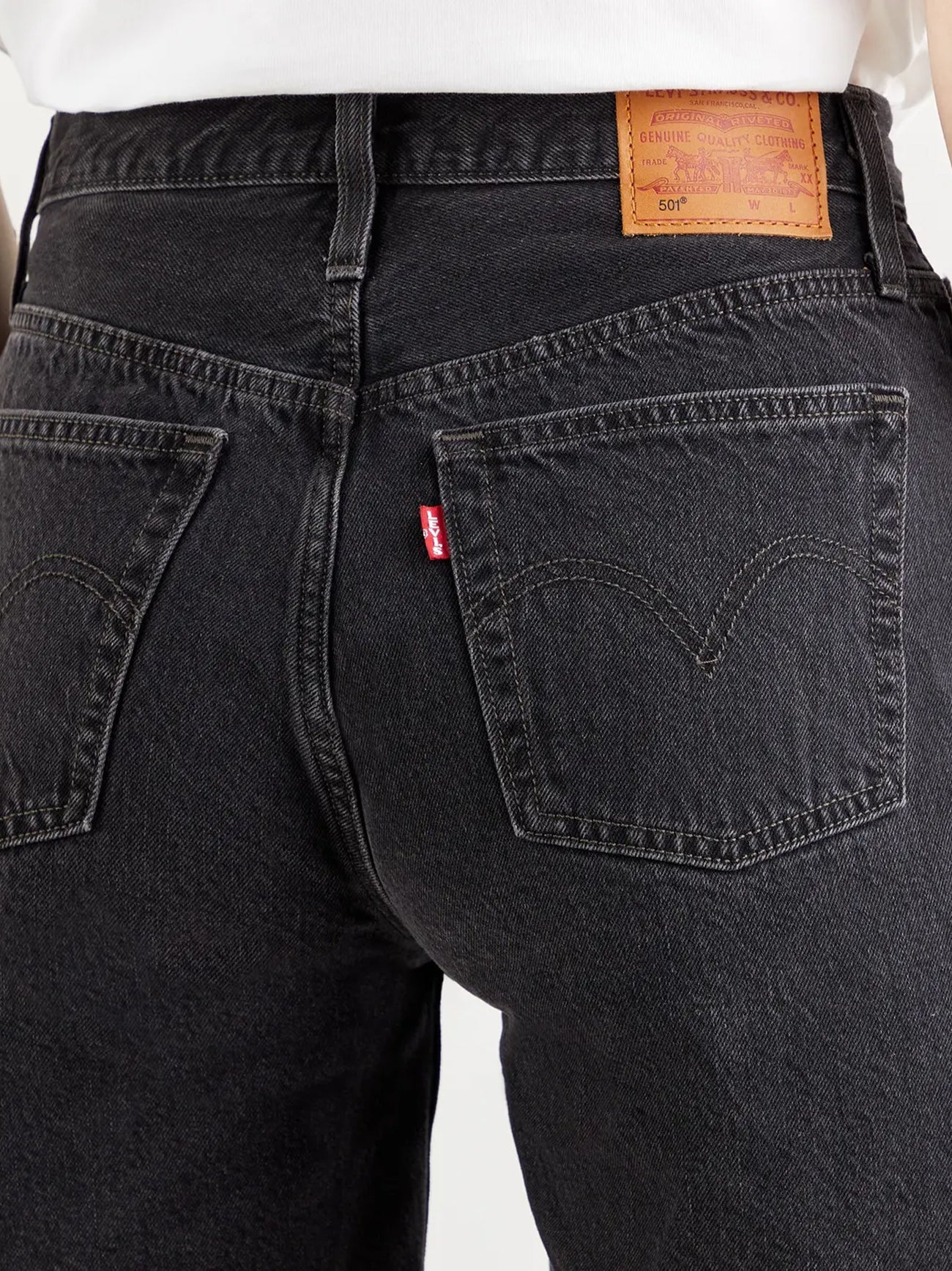 Womens Lunar Black 501 Mid Thigh Short