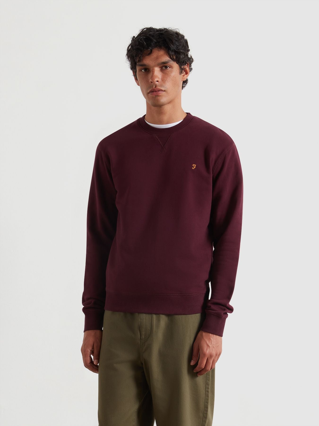 Mens Bordeaux Tim Crew Neck Sweatshirt