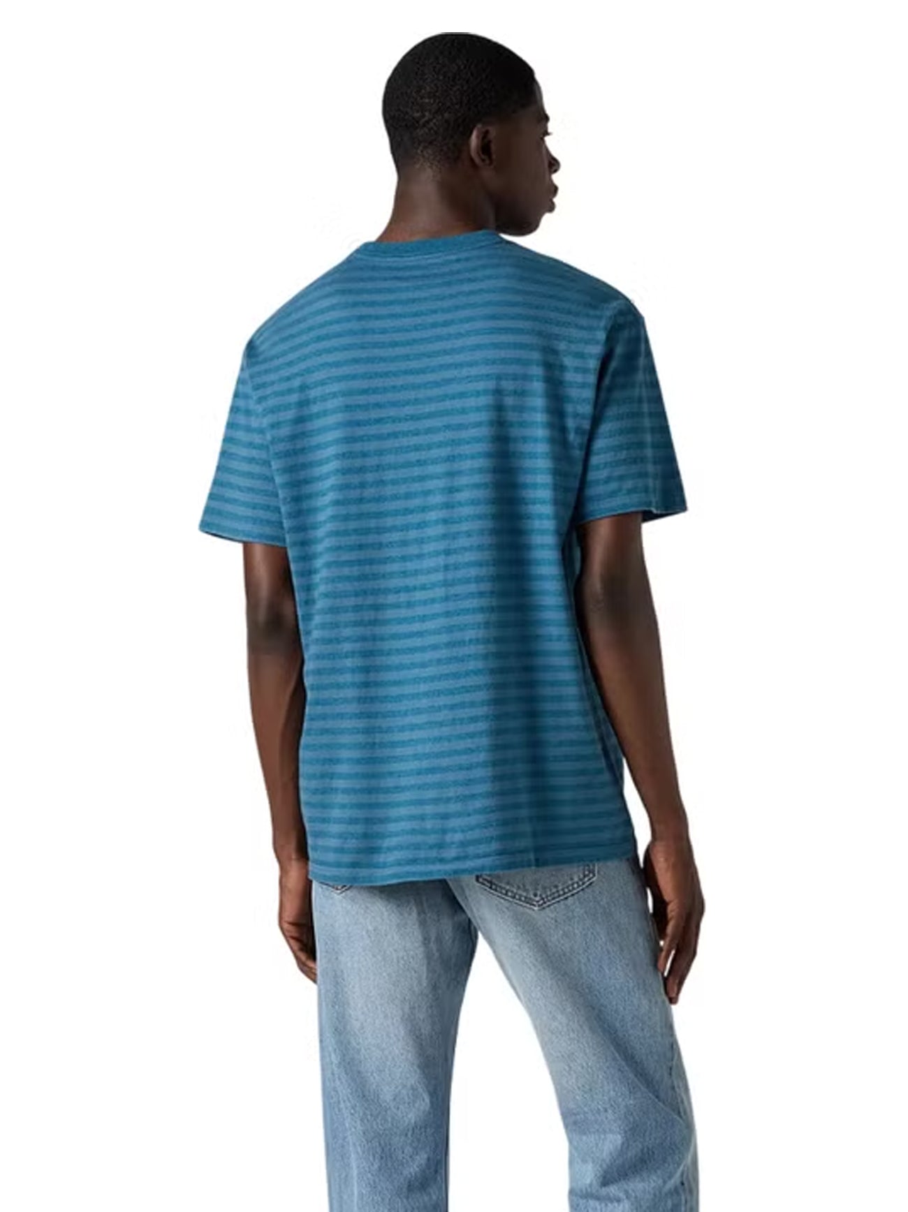 Mens Stripe Serif Logo Hampton Bay Vintage Fit Graphic Print T-Shirt