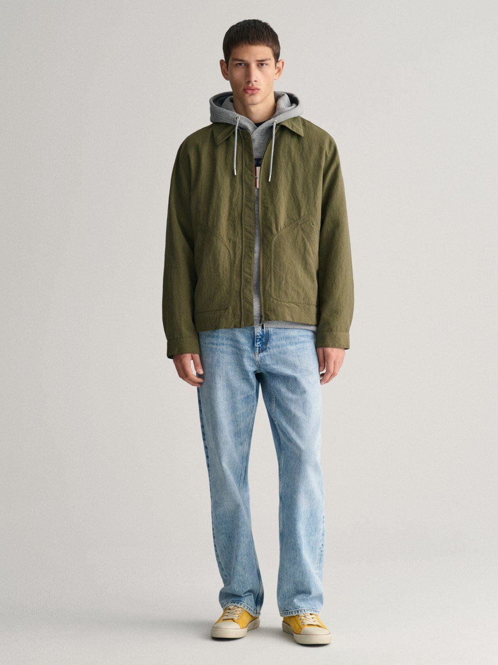 Mens Dull Pistacchio Nylon Jacket