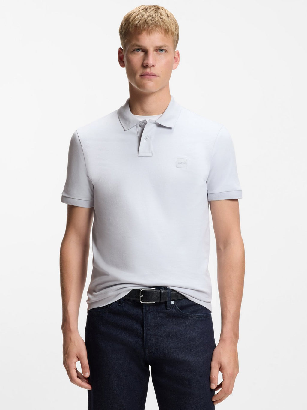 Mens Light Pastel Blue Passenger Short Sleeve Polo Shirt