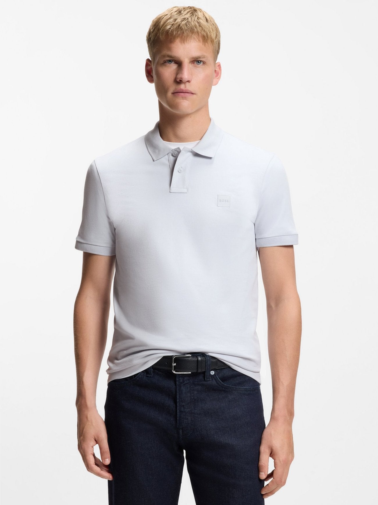 Mens Light Pastel Blue Passenger Short Sleeve Polo Shirt