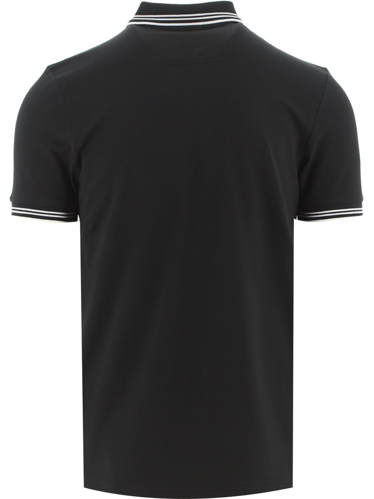 Mens Black Paul Curved Logo Golf Polo Shirt