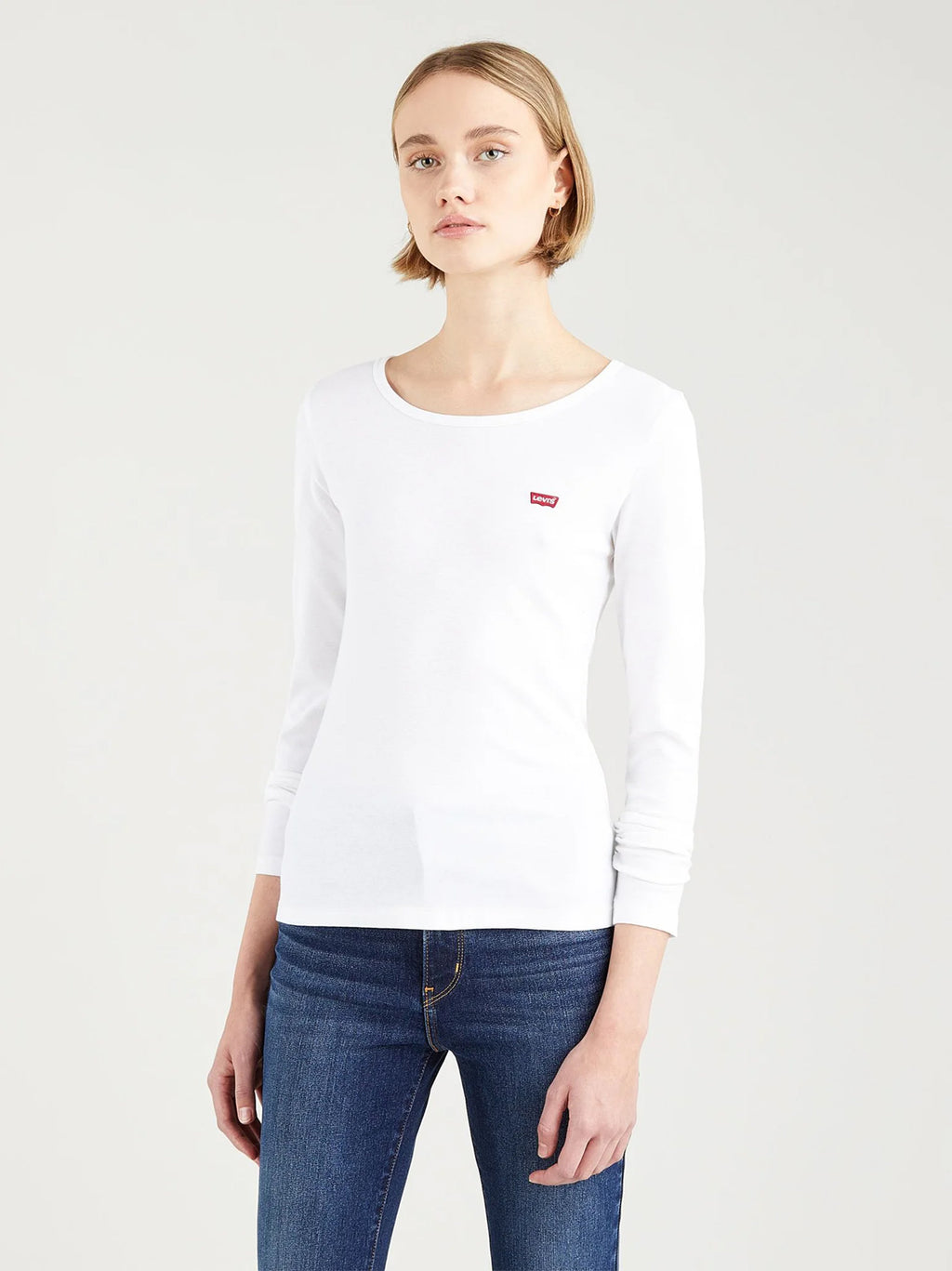 Womens White & White Long Sleeve 2 Pack T-Shirt
