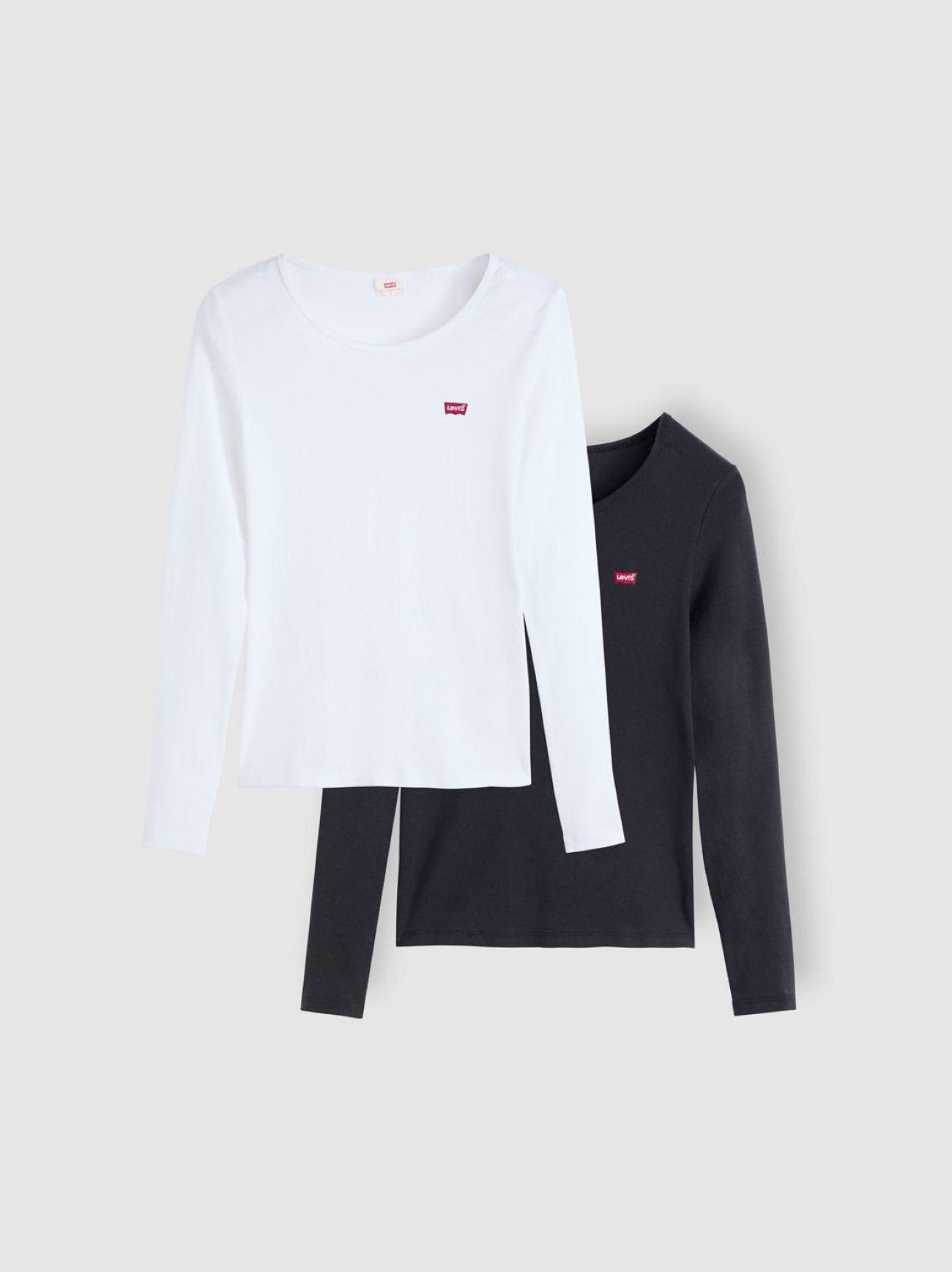 Womens Two Pack Tee Caviar White Long Sleeve 2 Pack T-Shirt