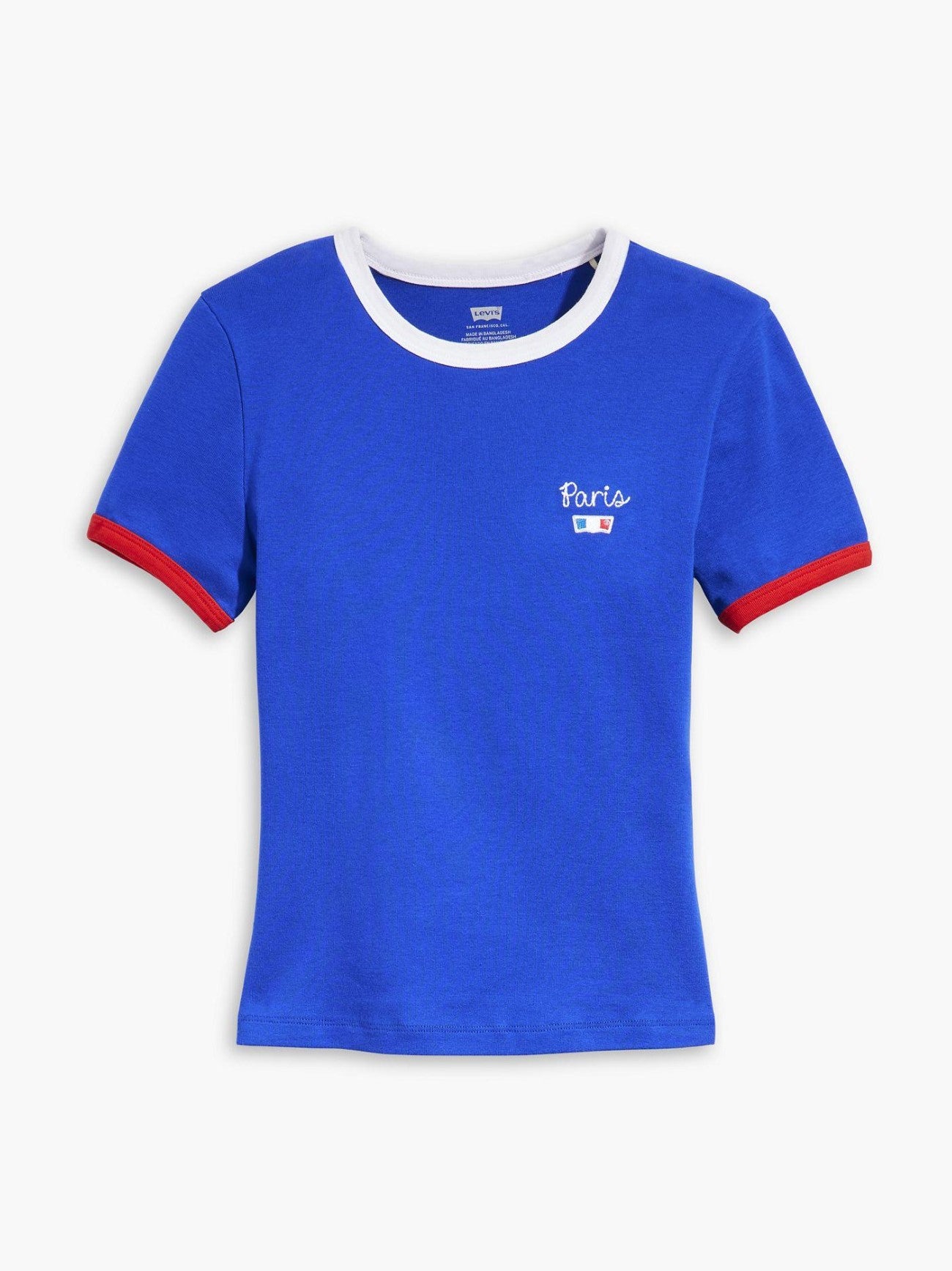 Womens Surf Blue Graphic Print Ringer Rickie T-Shirt