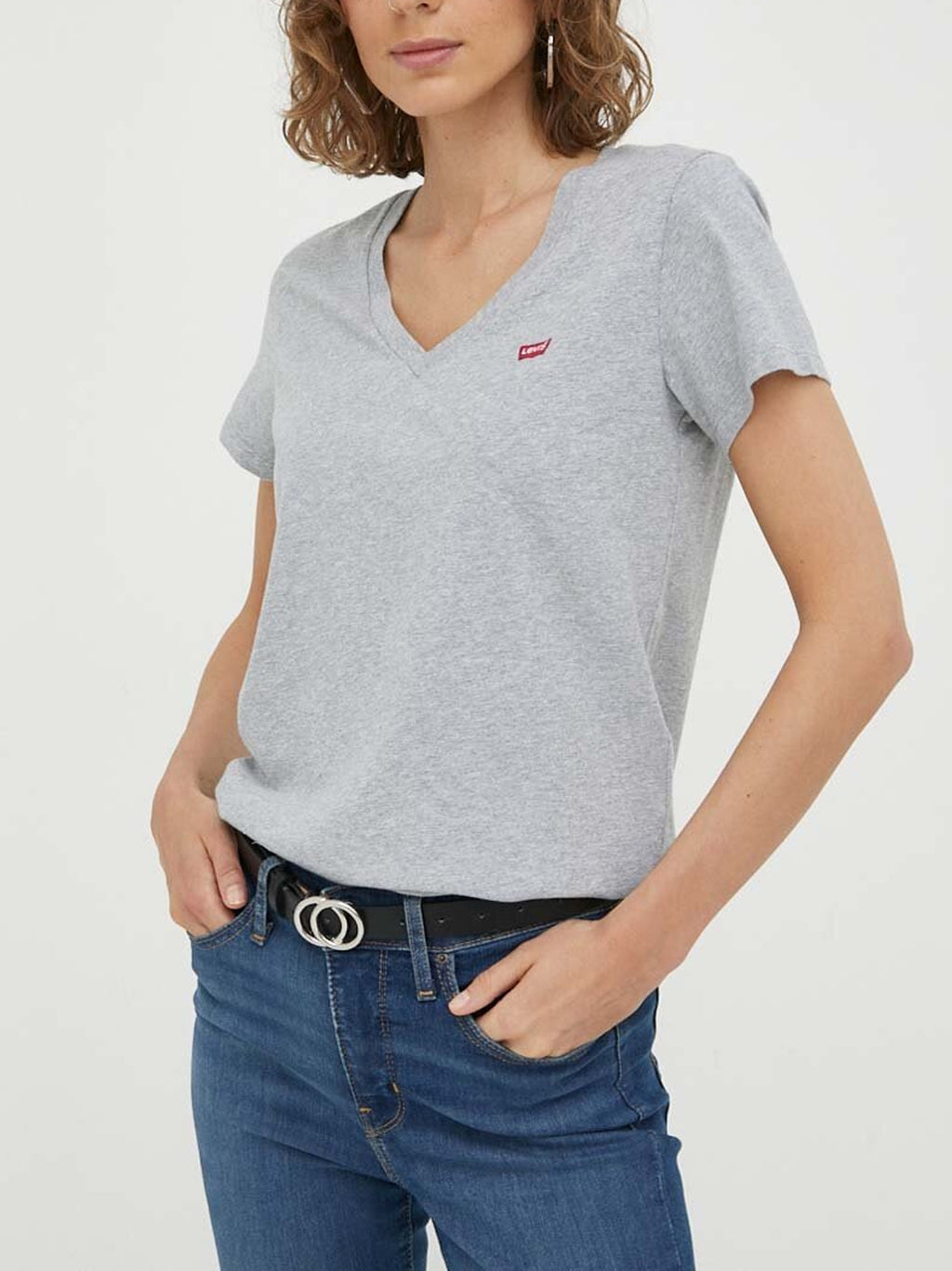 Womens White & Starstruck Heather 2 Pack V-Neck T-Shirt