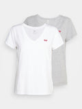 Womens White & Starstruck Heather 2 Pack V-Neck T-Shirt