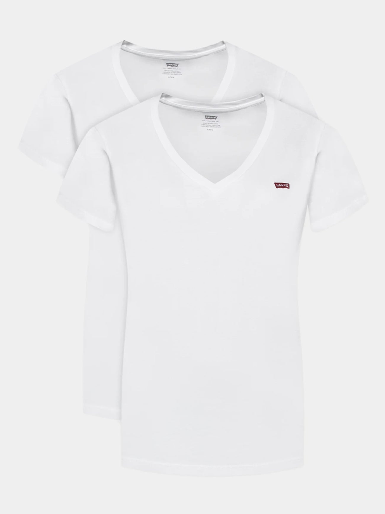 Womens White 2 Pack V-Neck T-Shirt