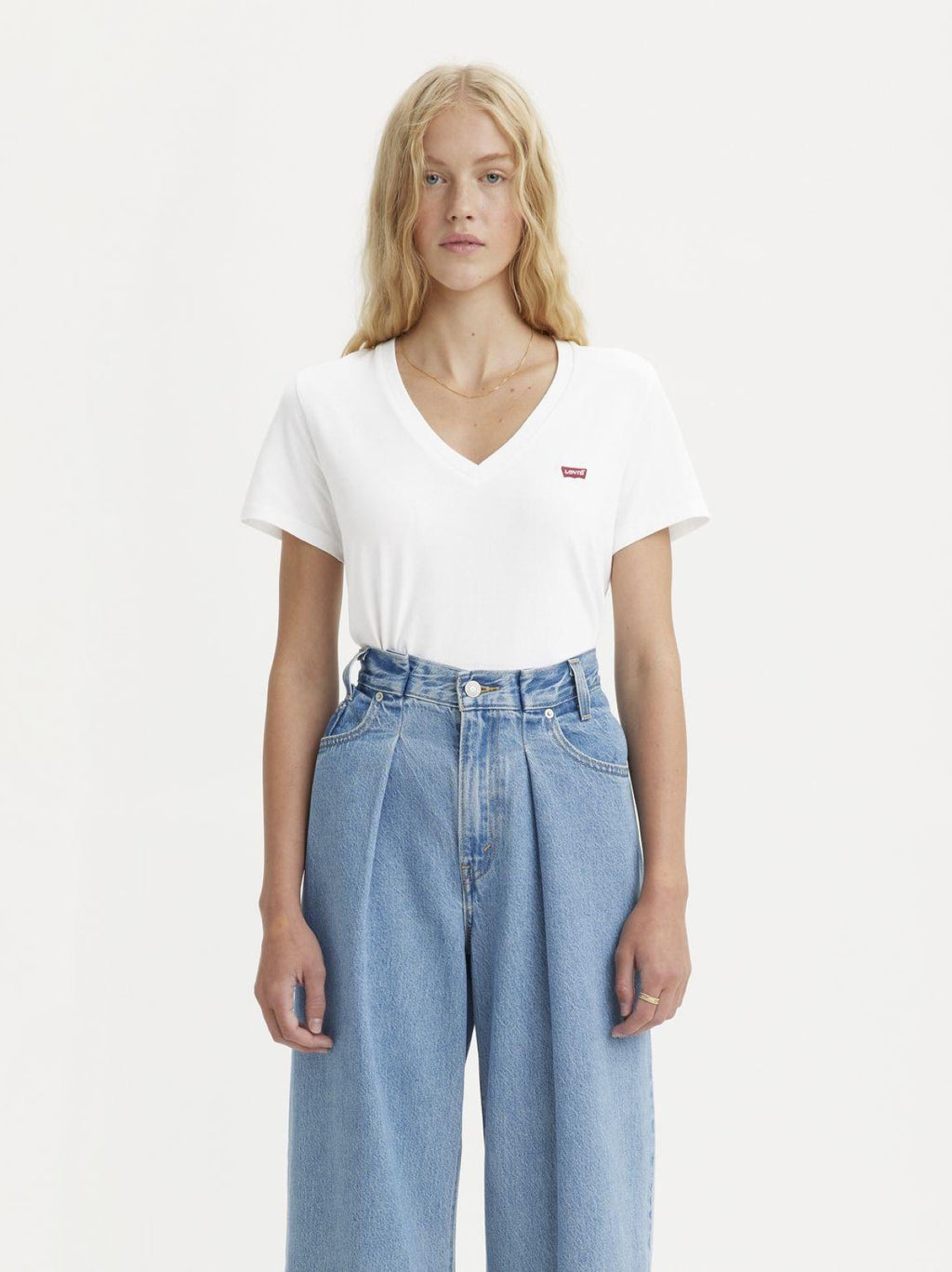 Womens White 2 Pack V-Neck T-Shirt