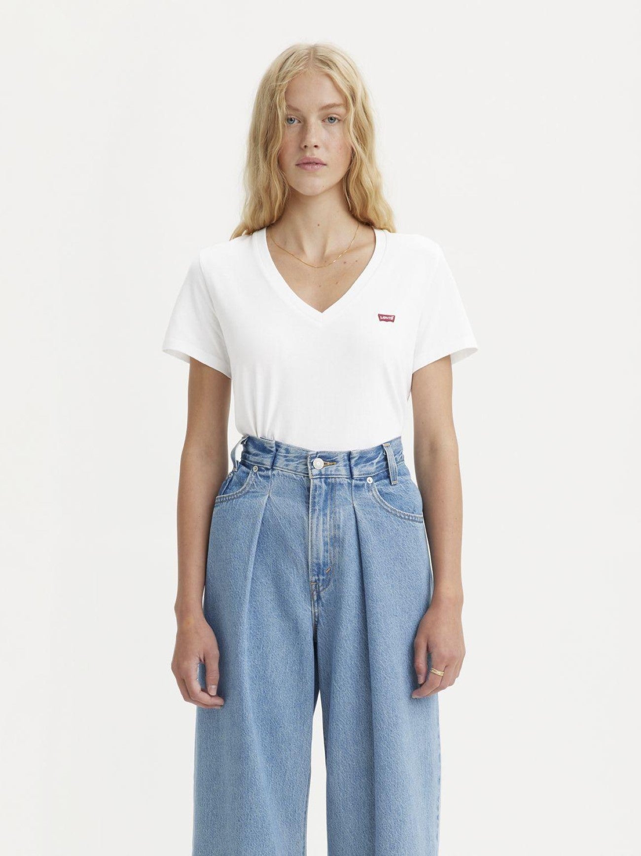 Womens White 2 Pack V-Neck T-Shirt
