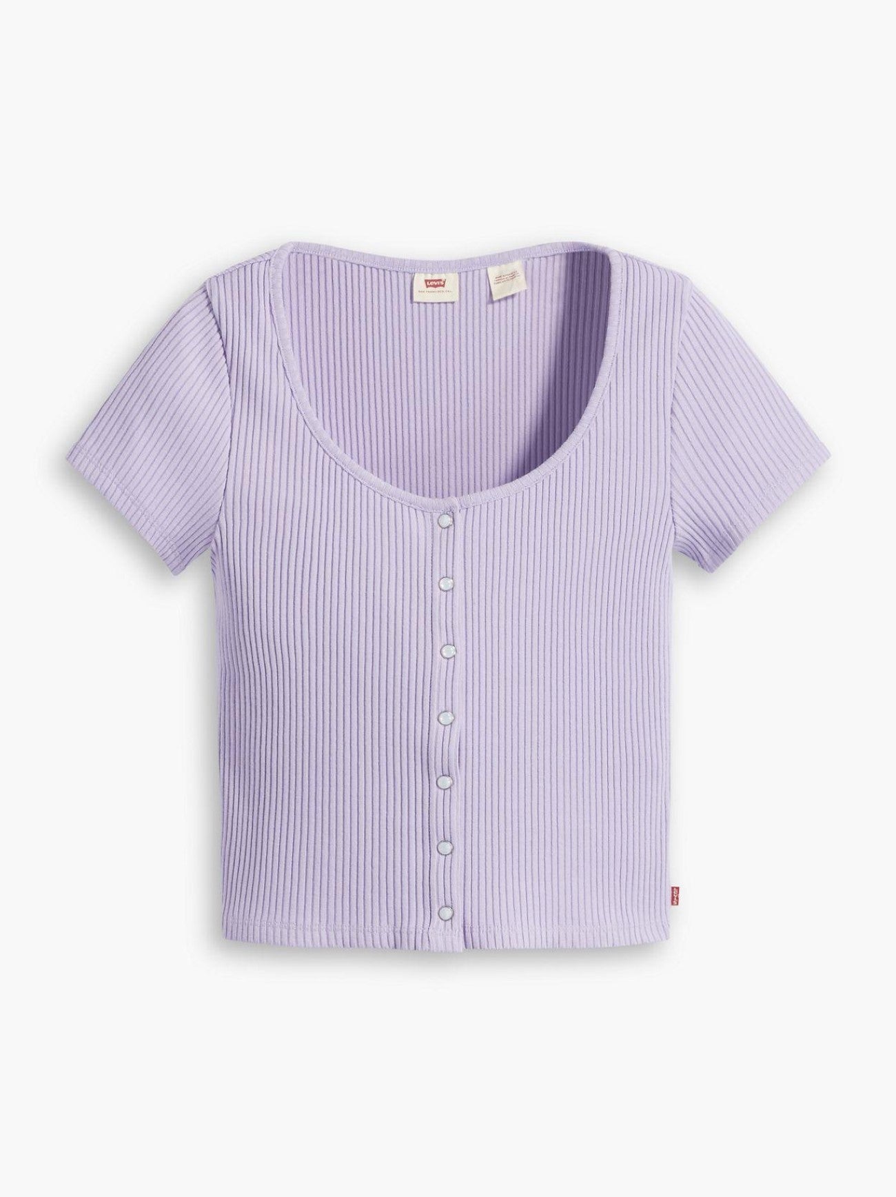Womens Purple Rose Short Sleeve Britt Snap Front Top