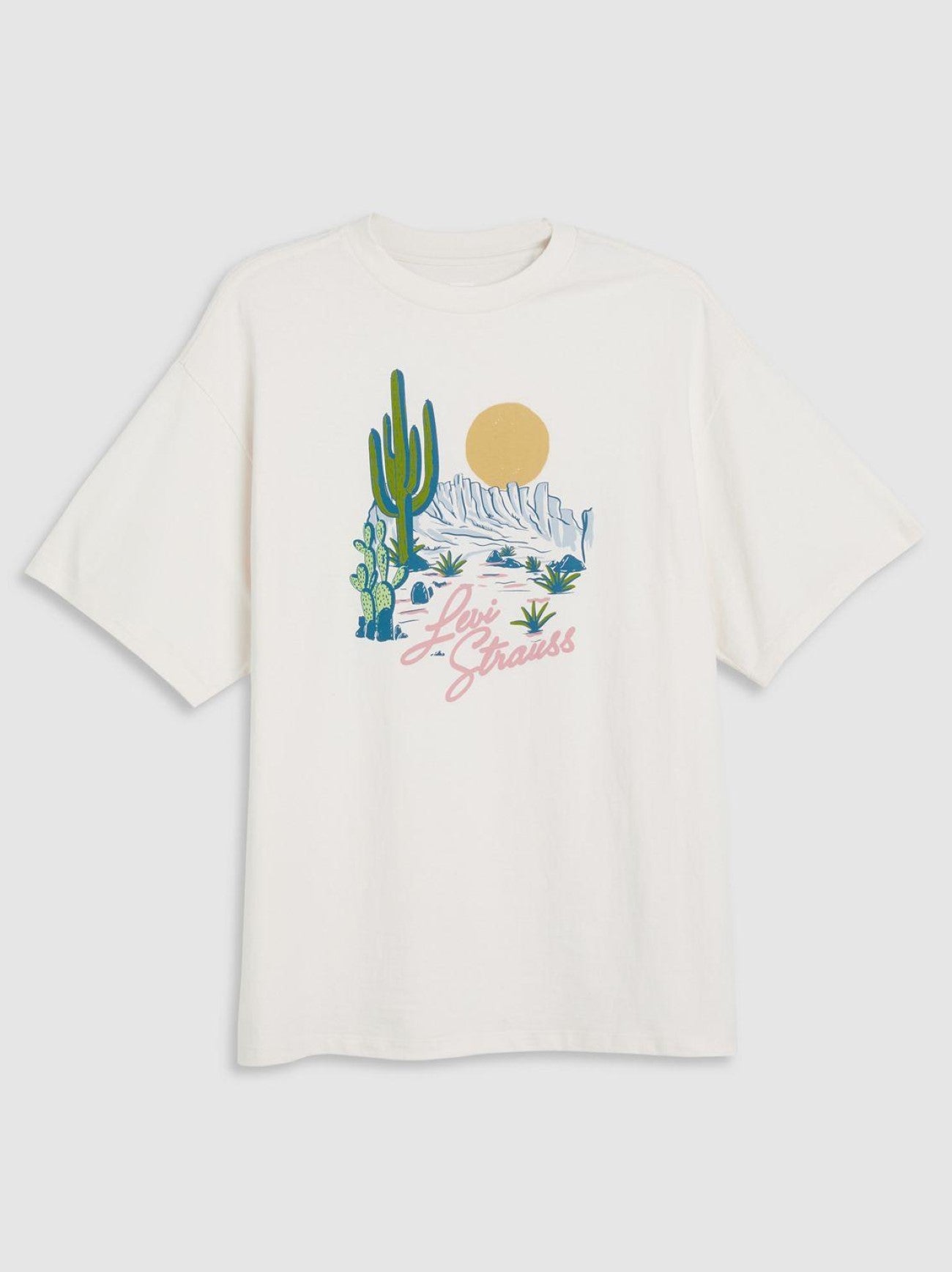 Womens Americana Desert Scene Egret Graphic Print Short Stack T-Shirt