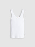 Womens White Essential Rib Tank Top