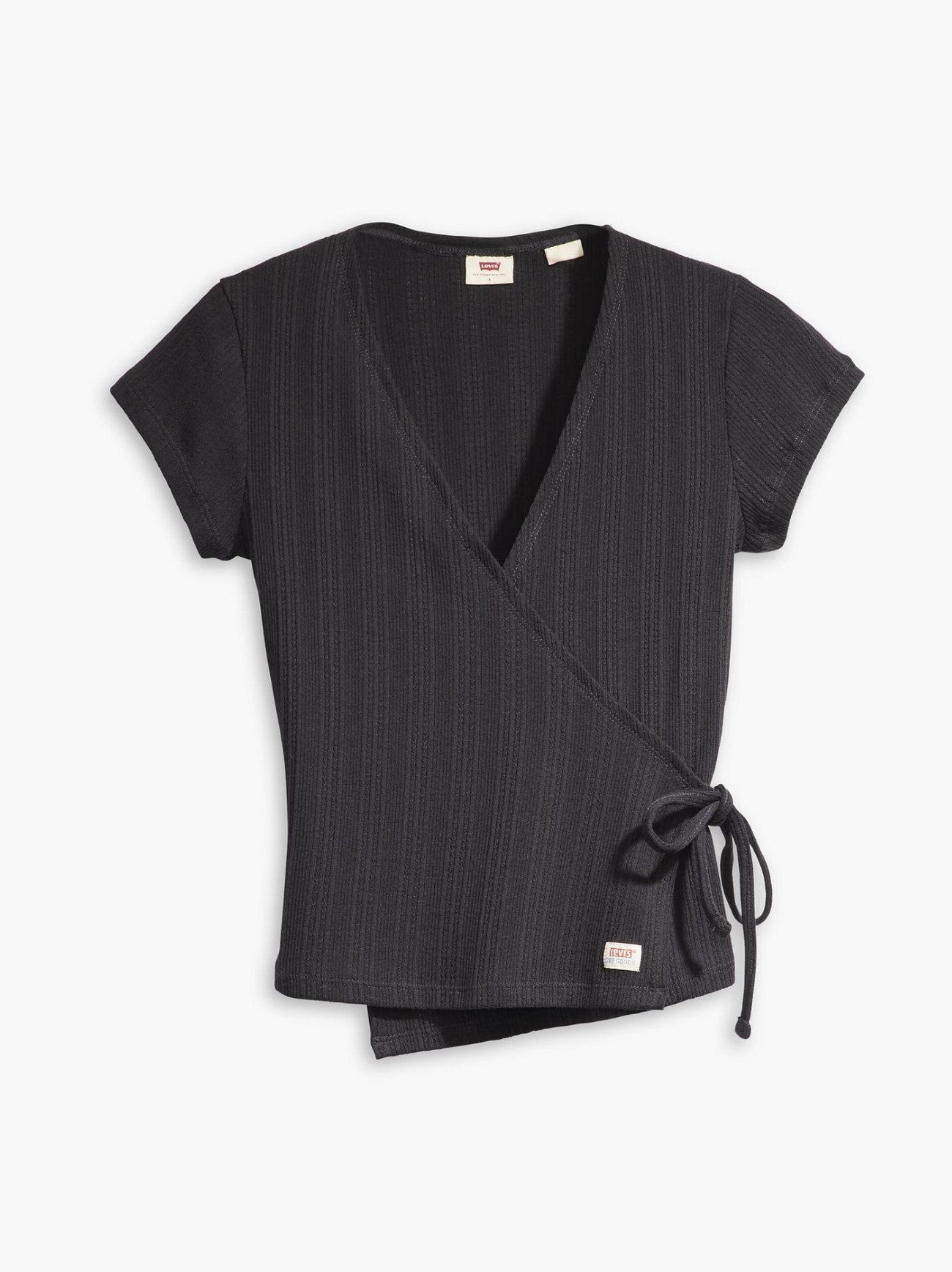 Womens Caviar Dry Goods Pointelle Wrap Top