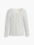 Womens Jane Floral Chasm Blue Dry Goods Henley Top
