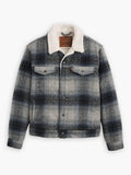 Mens Westin Plaid Car Park Grey Plaid Type3 Sherpa Truck Jacket