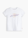 Womens 501 California Bright White Graphic Print Authentic Logo T-Shirt