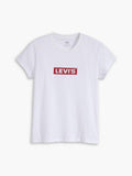 Womens Core Boxtab Authentic Tee White Graphic Print Authentic Logo T-Shirt
