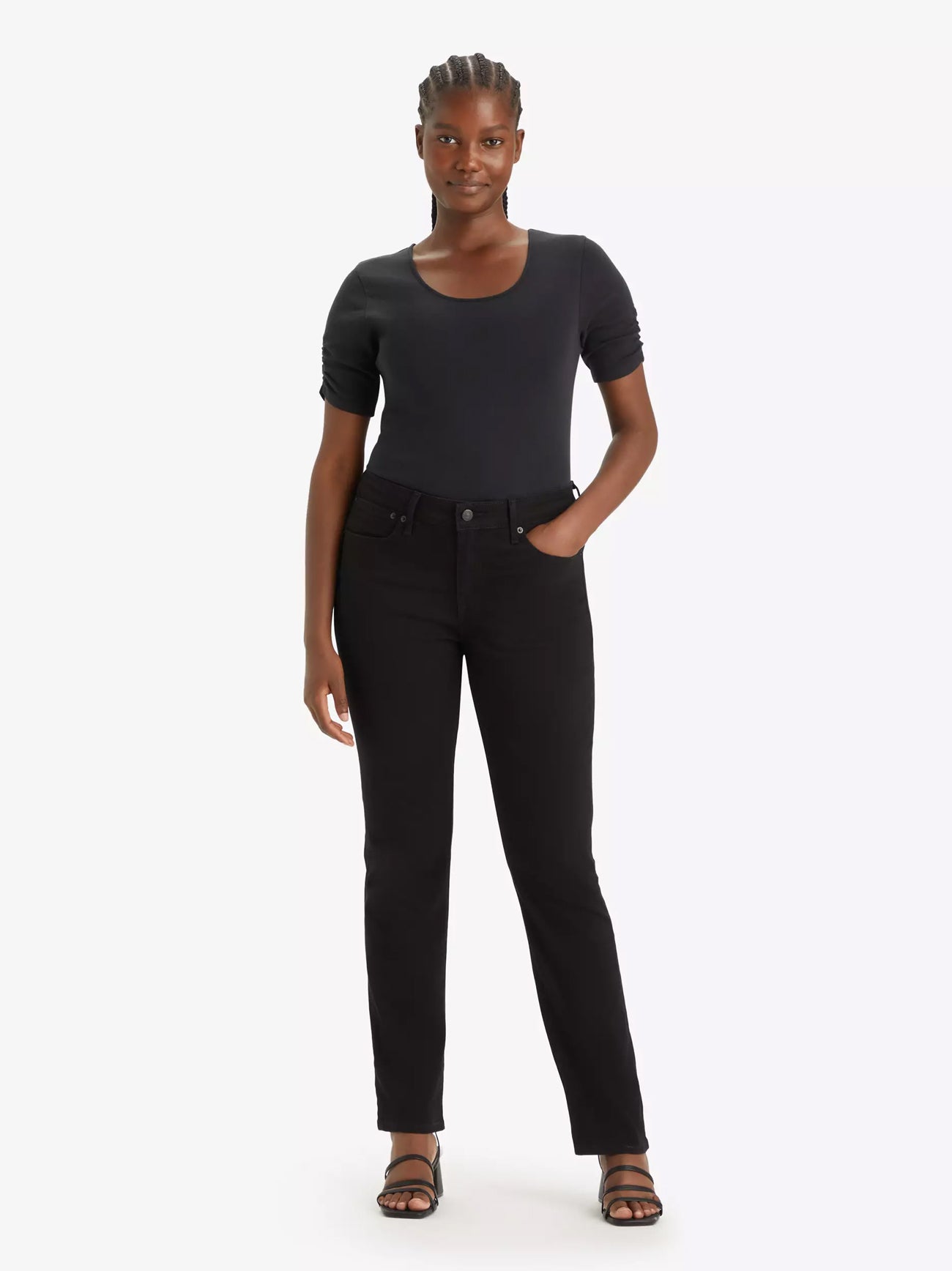 Womens Night Is Black 712 Slim Welt Pocket Jean