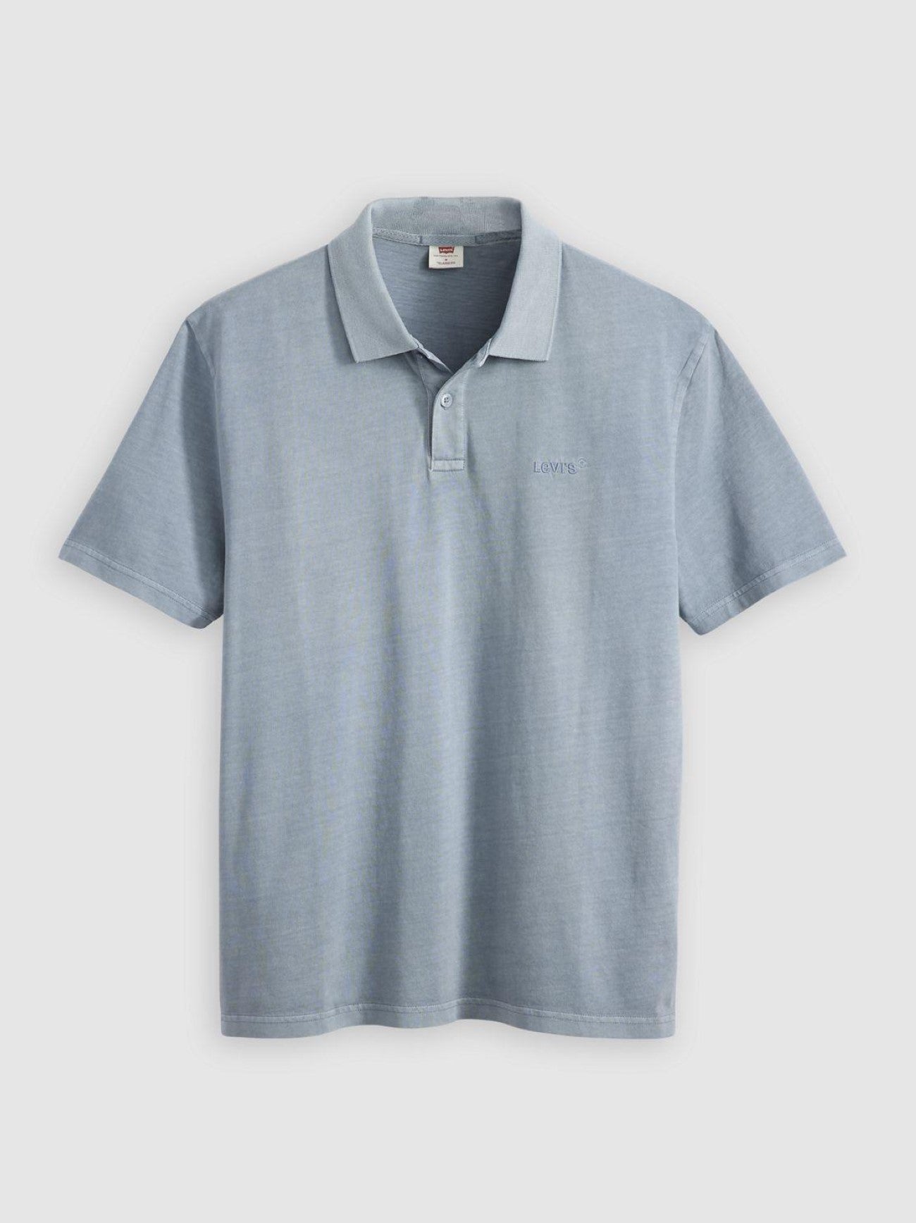 Mens Garment Dye Steam Blue Authentic Logo Polo Polo Shirt