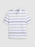 Mens Rowan Stripe Bright White Authentic Logo Polo Polo Shirt