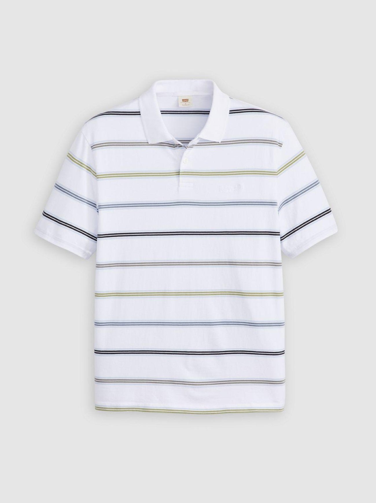 Mens Rowan Stripe Bright White Authentic Logo Polo Polo Shirt